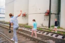 Kids walking on Railroad Tracks